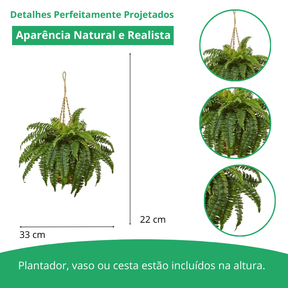 Cesta suspensa Samambaia Artificial