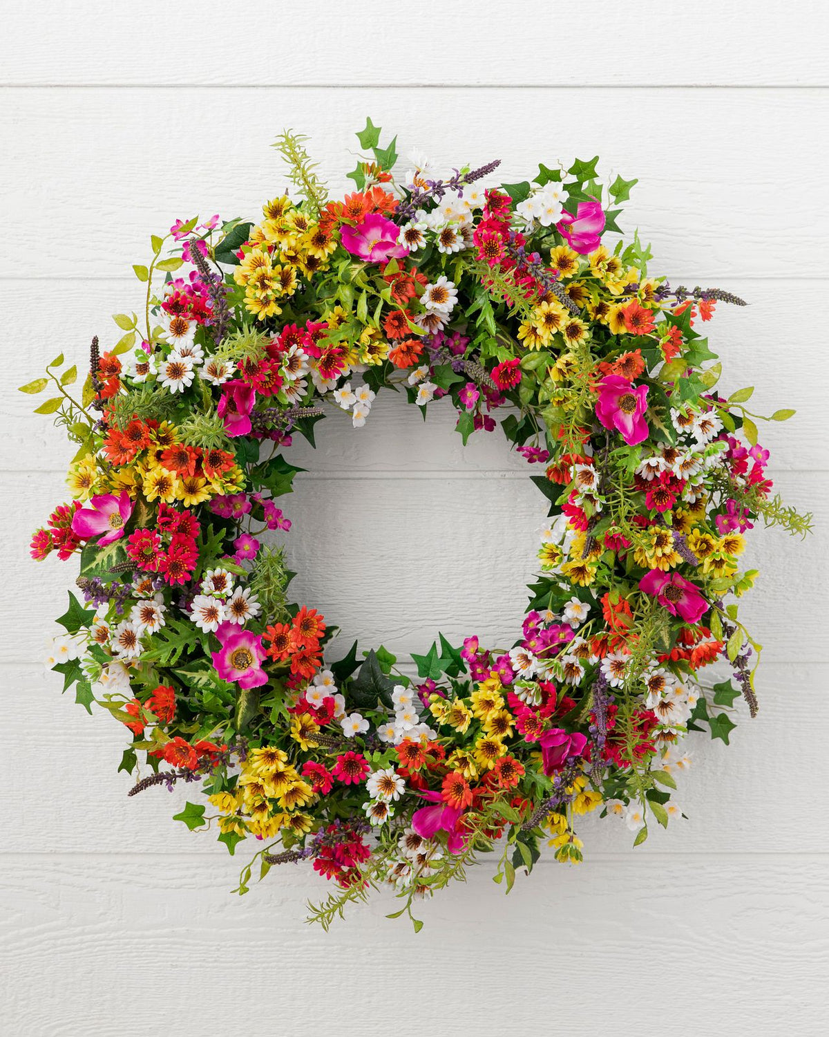 Guirlanda com flores artificiais 60cm