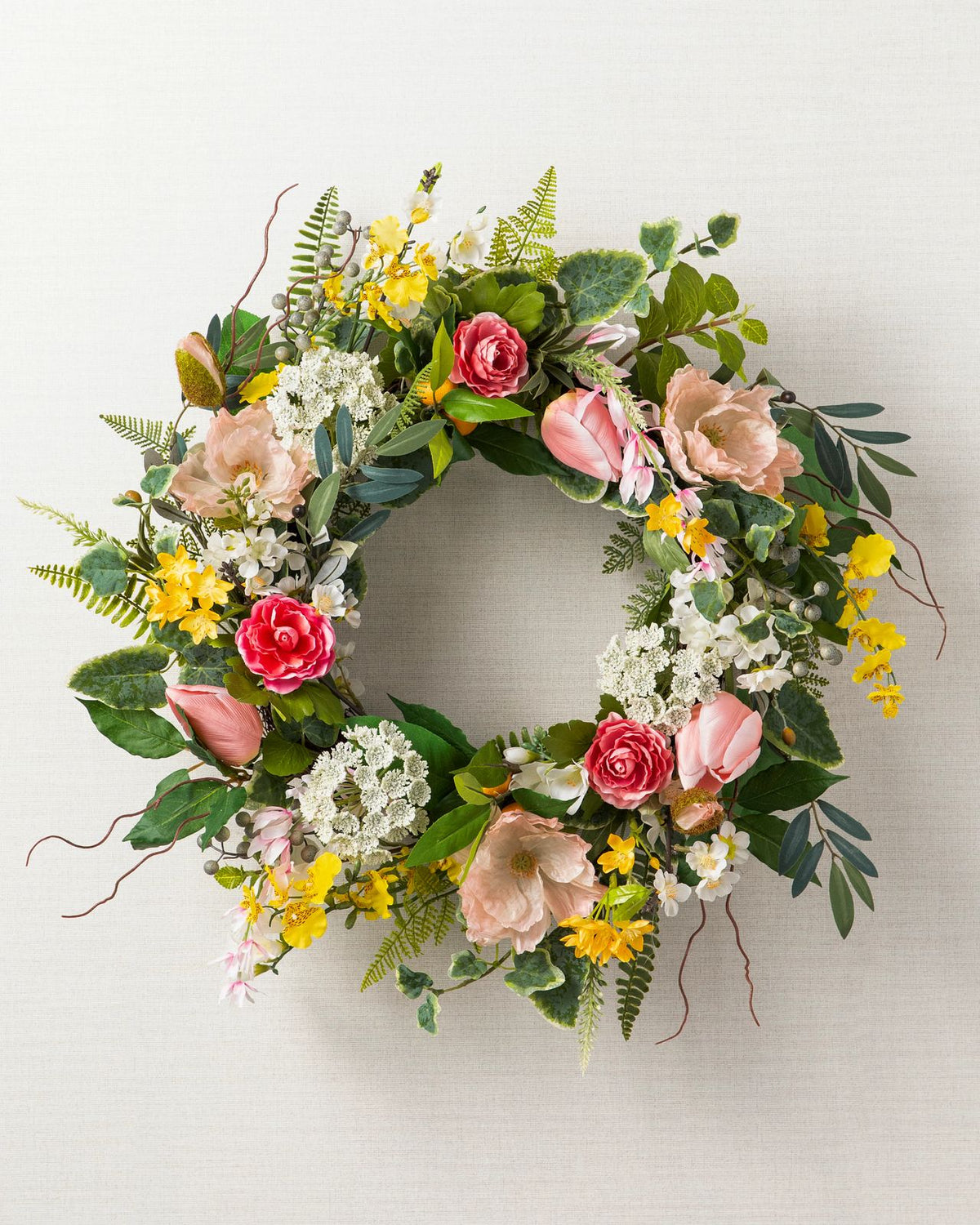 Guirlanda com flores artificiais 60cm