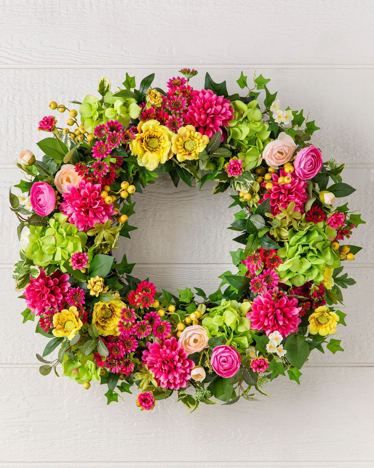 Guirlanda com flores artificiais 60cm